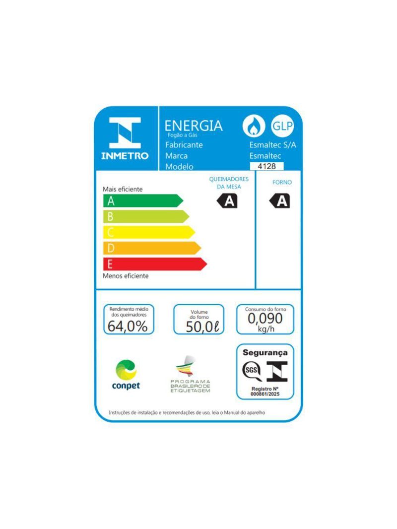 Fogão Esmaltec Ideal Super 4 Bocas Preto Mesa de Vidro Bivolt F4VAP