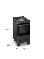 Fogão Esmaltec Ideal Super 4 Bocas Preto Mesa de Vidro Bivolt F4VAP