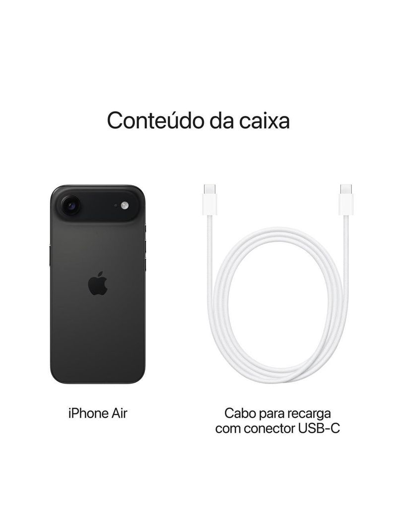 Apple iphone air 256gb 6,5" 48mp preto