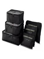 Organizador Mala Viagem Kit Completo 6 Peças Necessaire Porta Guarda Roupas Sapatos Biquini Multiuso Ziper Luxo