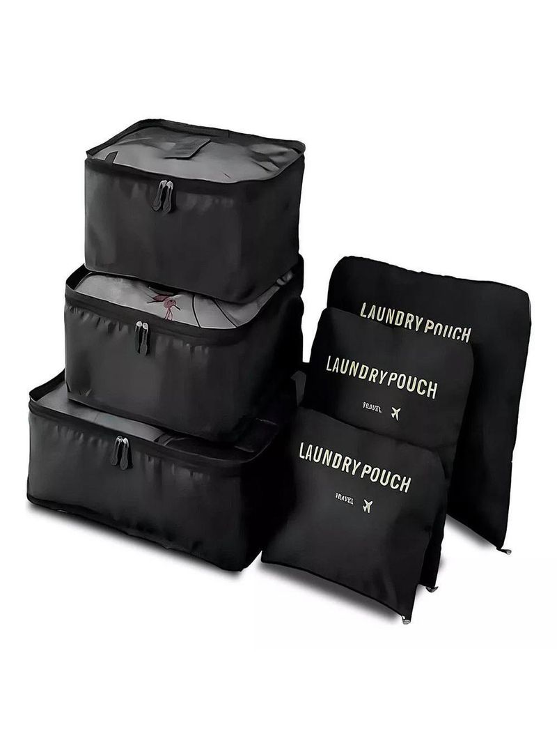 Organizador Mala Viagem Kit Completo 6 Peças Necessaire Porta Guarda Roupas Sapatos Biquini Multiuso Ziper Luxo