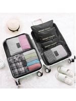 Organizador Mala Viagem Kit Completo 6 Peças Necessaire Porta Guarda Roupas Sapatos Biquini Multiuso Ziper Luxo