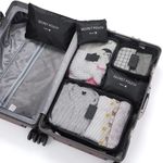 Organizador Mala Viagem Kit Completo 6 Peças Necessaire Porta Guarda Roupas Sapatos Biquini Multiuso Ziper Luxo
