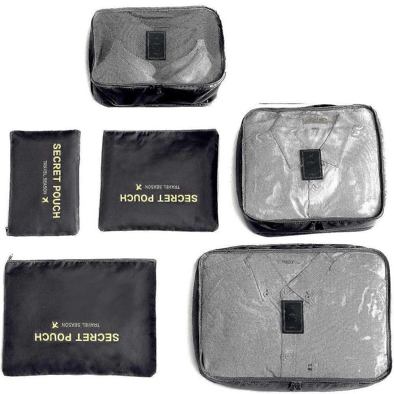Organizador Mala Viagem Kit Completo 6 Peças Necessaire Porta Guarda Roupas Sapatos Biquini Multiuso Ziper Luxo