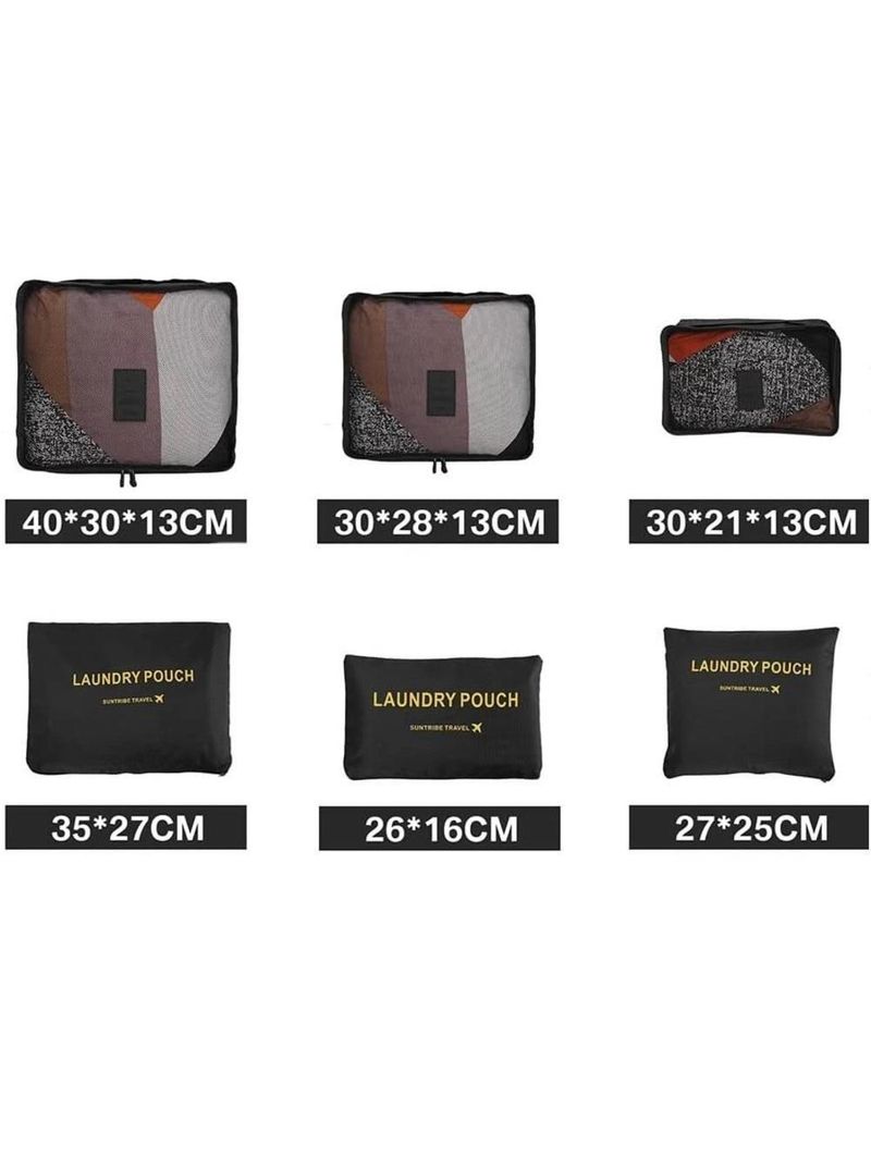 Organizador Mala Viagem Kit Completo 6 Peças Necessaire Porta Guarda Roupas Sapatos Biquini Multiuso Ziper Luxo