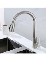 Torneira Goumert Flexivel Prateada Misturador Monocomando Extensivel Cozinha Bancada Pia Quente Fria 2 Jatos Mangueira R