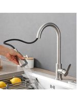 Torneira Goumert Flexivel Prateada Misturador Monocomando Extensivel Cozinha Bancada Pia Quente Fria 2 Jatos Mangueira R