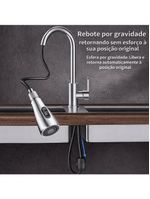Torneira Goumert Flexivel Prateada Misturador Monocomando Extensivel Cozinha Bancada Pia Quente Fria 2 Jatos Mangueira R