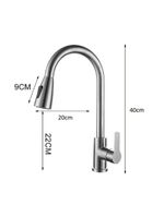 Torneira Goumert Flexivel Prateada Misturador Monocomando Extensivel Cozinha Bancada Pia Quente Fria 2 Jatos Mangueira R