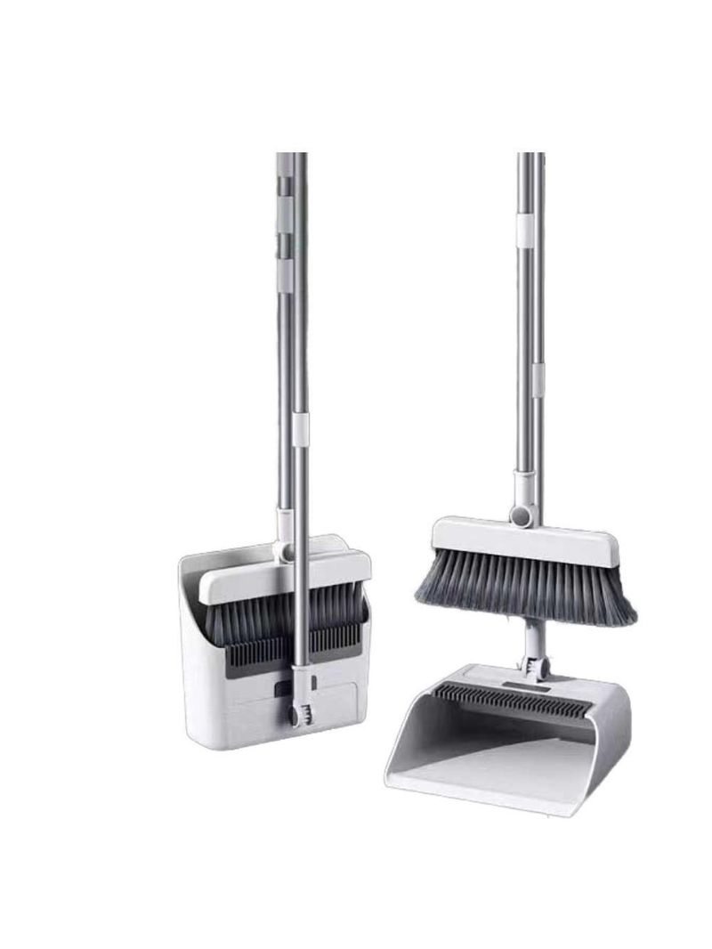 Vassoura Com Pá Coletora Cabo Longo Articulável