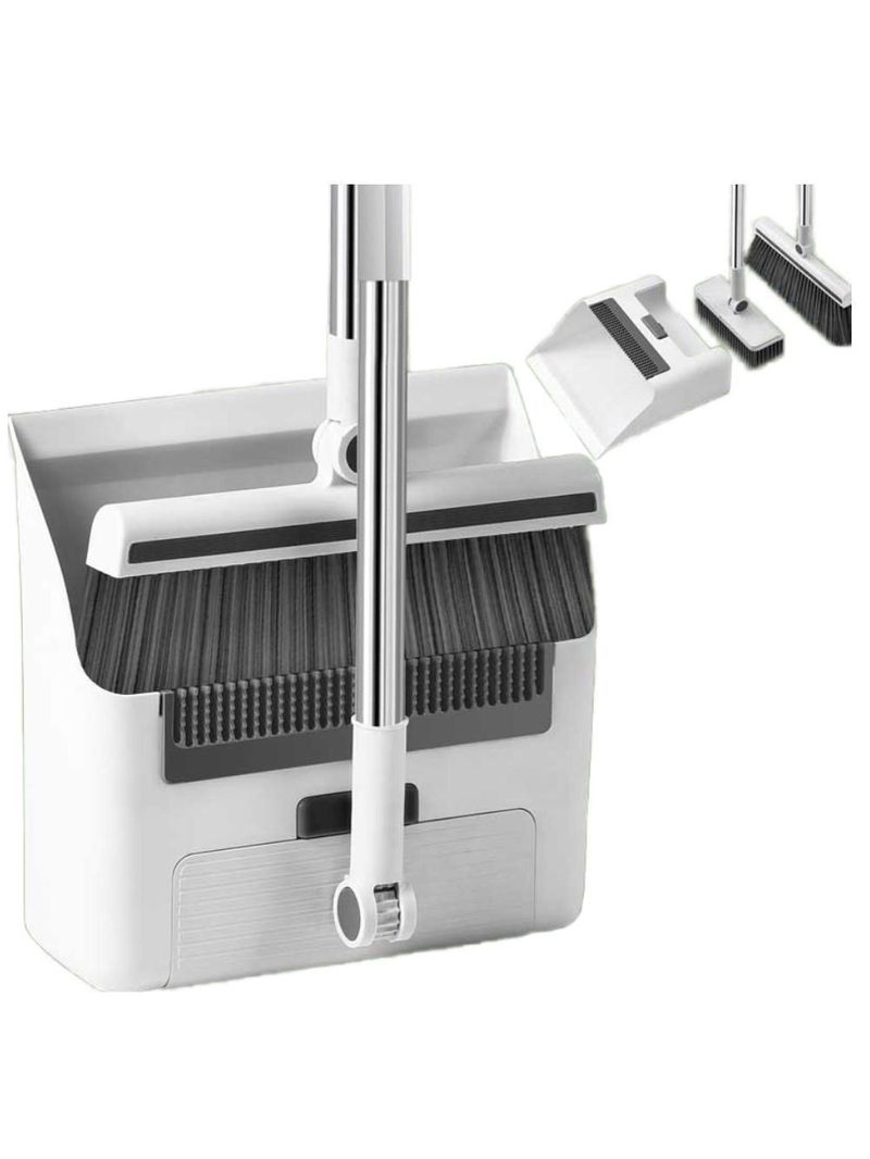 Vassoura Com Pá Coletora Cabo Longo Articulável