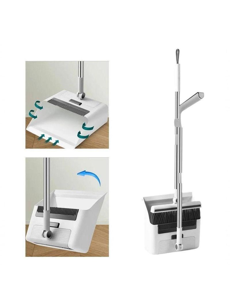 Vassoura Com Pá Coletora Cabo Longo Articulável