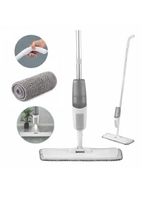 Rodo Mop Spray Esfregao 3 Em 1 Limpa Seca Vassoura Dispenser Reservatorio Borifador Pano Microfibra Inox Profissional