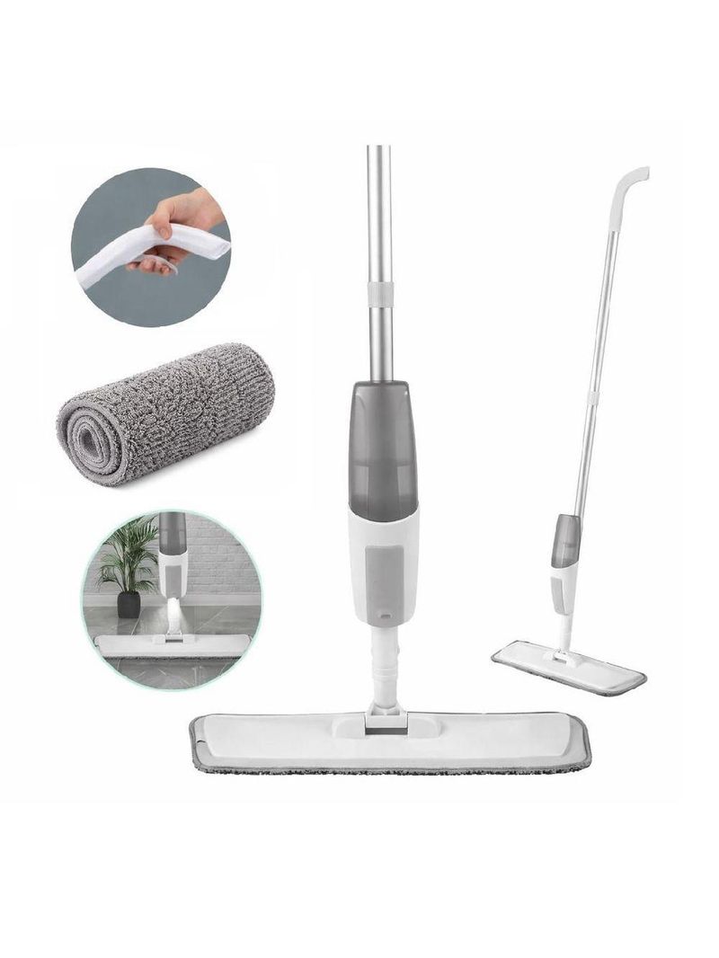 Rodo Mop Spray Esfregao 3 Em 1 Limpa Seca Vassoura Dispenser Reservatorio Borifador Pano Microfibra Inox Profissional