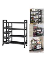 Organizador Multiuso Inox Carrinho Suporte Microondas Forno Galao Agua Fruteira De Chao 4 Prateleiras Multifuncoes Porta