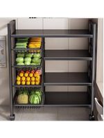 Organizador Multiuso Inox Carrinho Suporte Microondas Forno Galao Agua Fruteira De Chao 4 Prateleiras Multifuncoes Porta