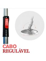 Mop Giratório Preto Cesto Em Inox Cabo De 140cm 13 Litros