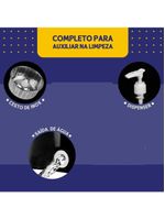 Mop Giratório Preto Cesto Em Inox Cabo De 140cm 13 Litros