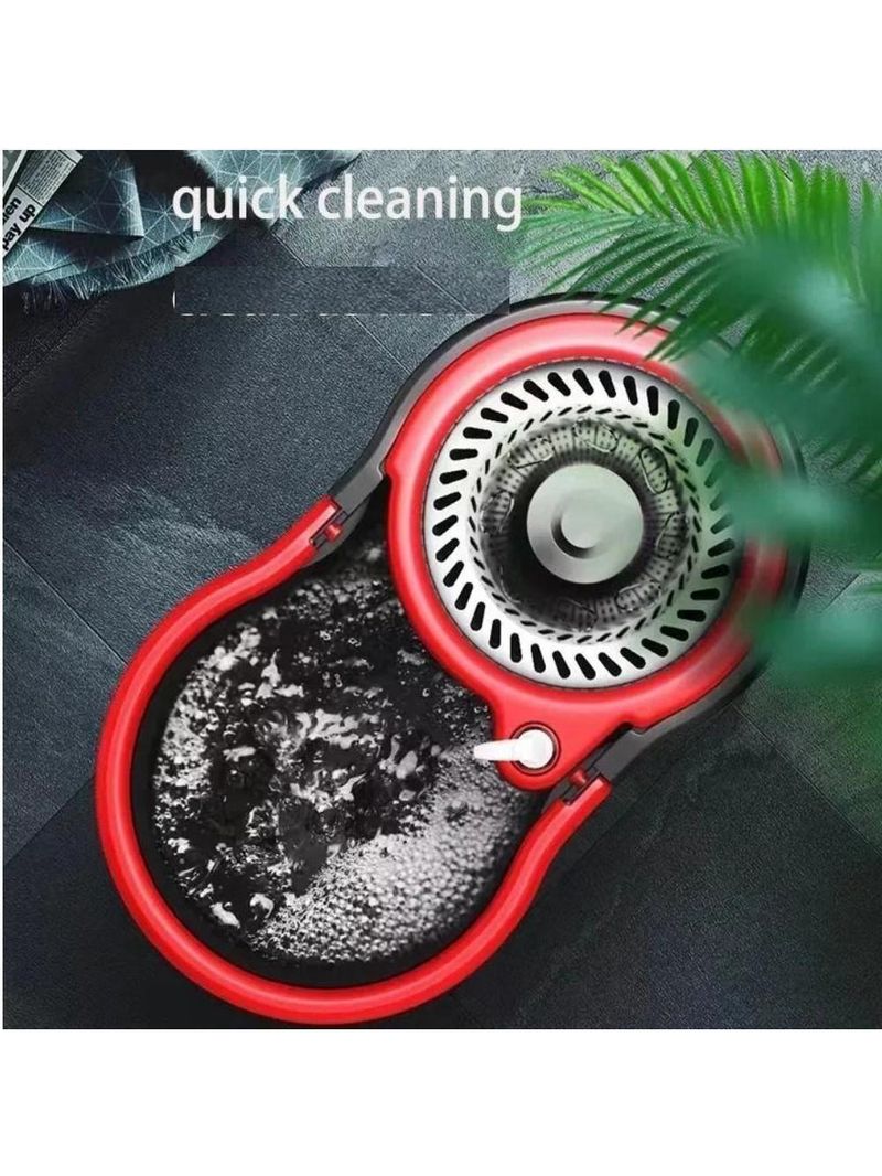 Mop Giratório Preto Cesto Em Inox Cabo De 140cm 13 Litros