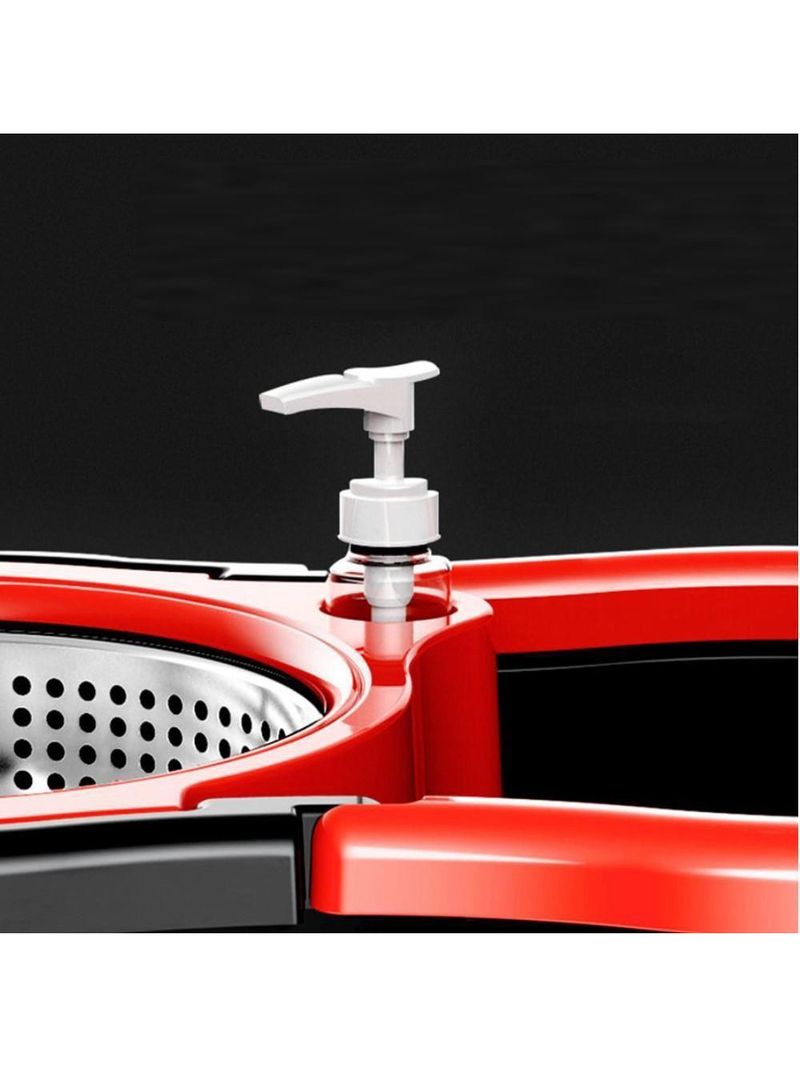 Mop Giratório Preto Cesto Em Inox Cabo De 140cm 13 Litros