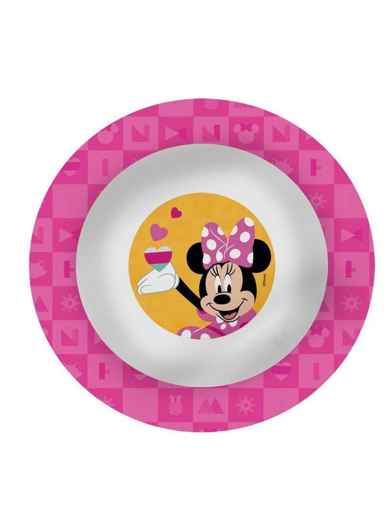 Kit Refeição Infantil Minnie Disney 6 Peças Prato, Tigela, Copo 3d E Talheres