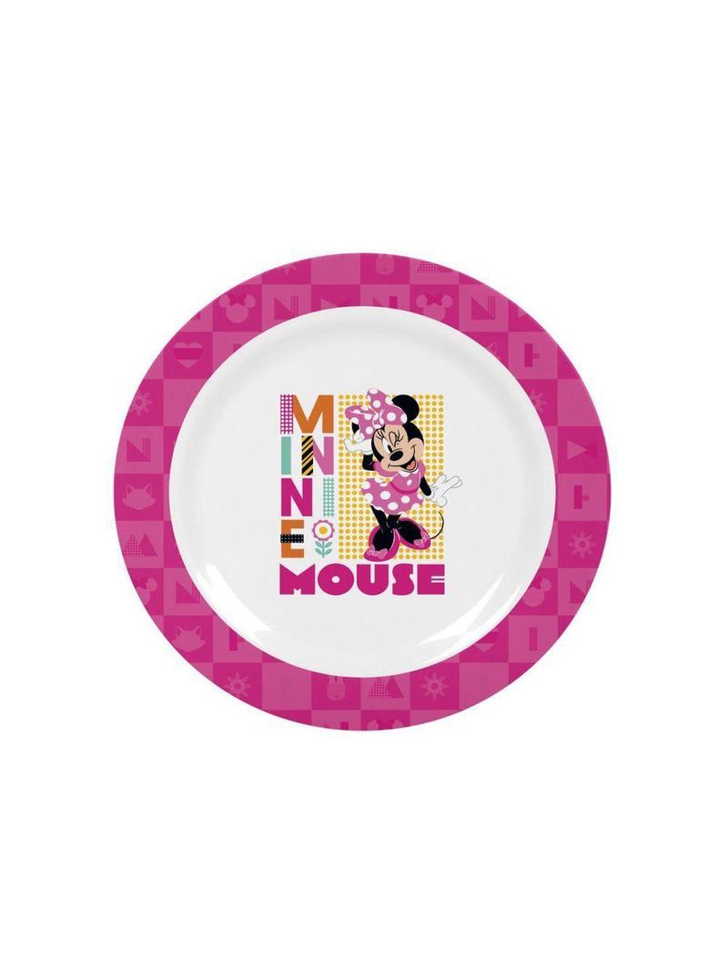 Kit Refeição Infantil Minnie Disney 6 Peças Prato, Tigela, Copo 3d E Talheres