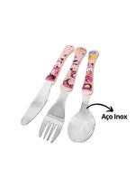 Kit Lancheira Infantil Minnie Disney 5 Peças Pote, Copo E Talheres - Tuut