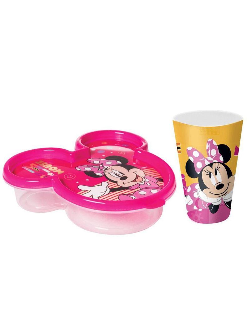 Kit Copo E Pote Multiuso Infantil Minnie Mouse Disney 300ml - Tuut