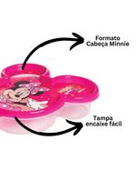 Kit Lancheira Infantil Minnie Disney 5 Peças Pote Com Tampa, Copo 3d E Talheres