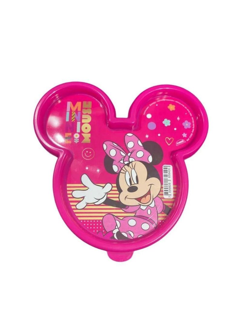 Kit Copo 3d Com Canudo 360ml E Pote Com Tampa Rosto Minnie Mouse Disney