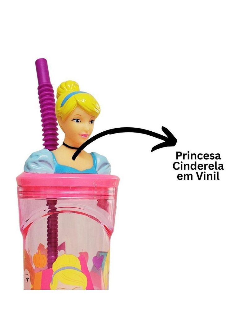 Jogo Refeição Infantil Princesas Disney 3 Peças Prato, Tigela E Copo Melamina - Tuut