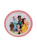 Jogo Refeição Infantil Princesas Disney 6 Peças Prato Divisória, Prato Fundo, Copo E Talheres - Tuut