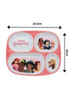 Jogo Refeição Infantil Princesas Disney 6 Peças Prato Divisória, Prato Fundo, Copo E Talheres - Tuut