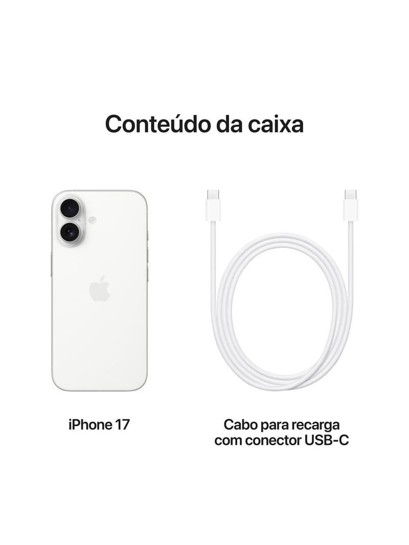 Apple iphone 17 512gb 6,3" 48mp branco
