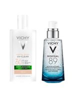 Vichy kit - protetor solar facial sem cor fps60 + sérum facial fortalecedor
