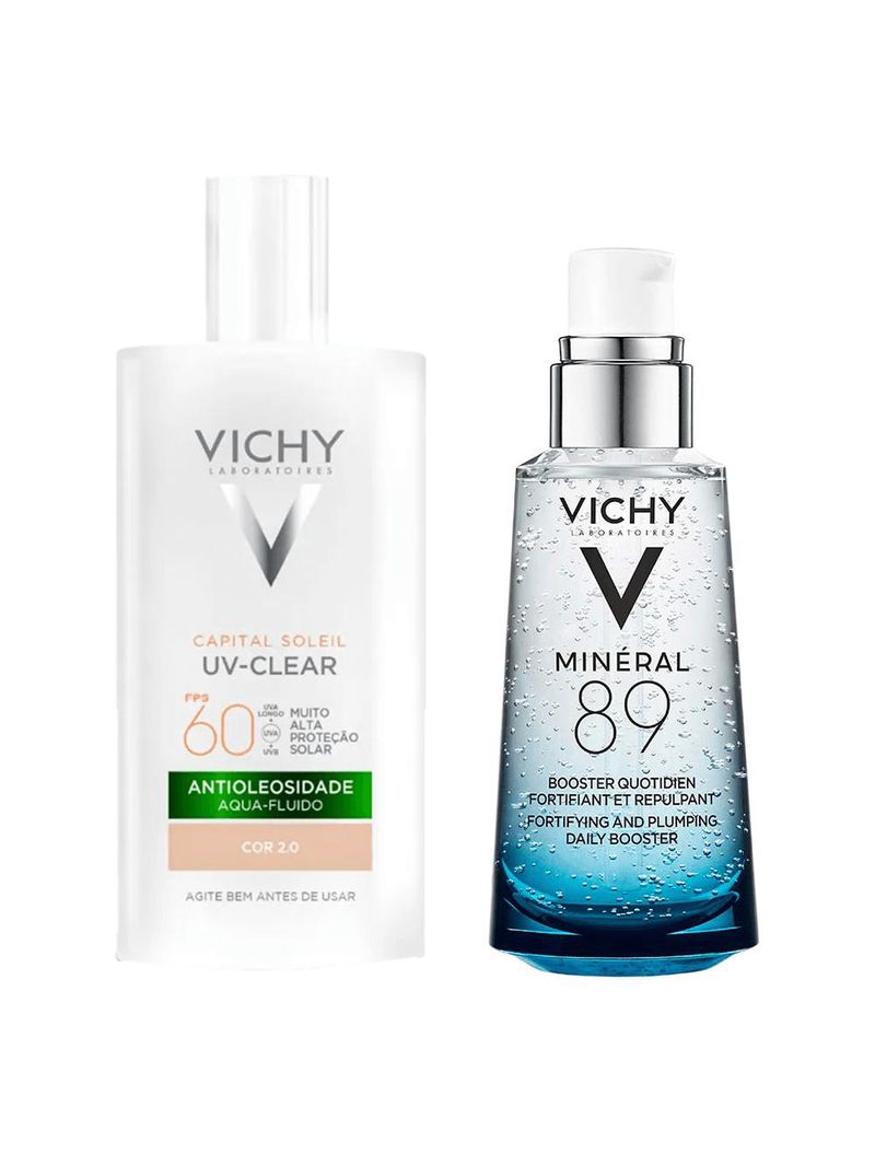 Vichy kit - protetor solar facial sem cor fps60 + sérum facial fortalecedor