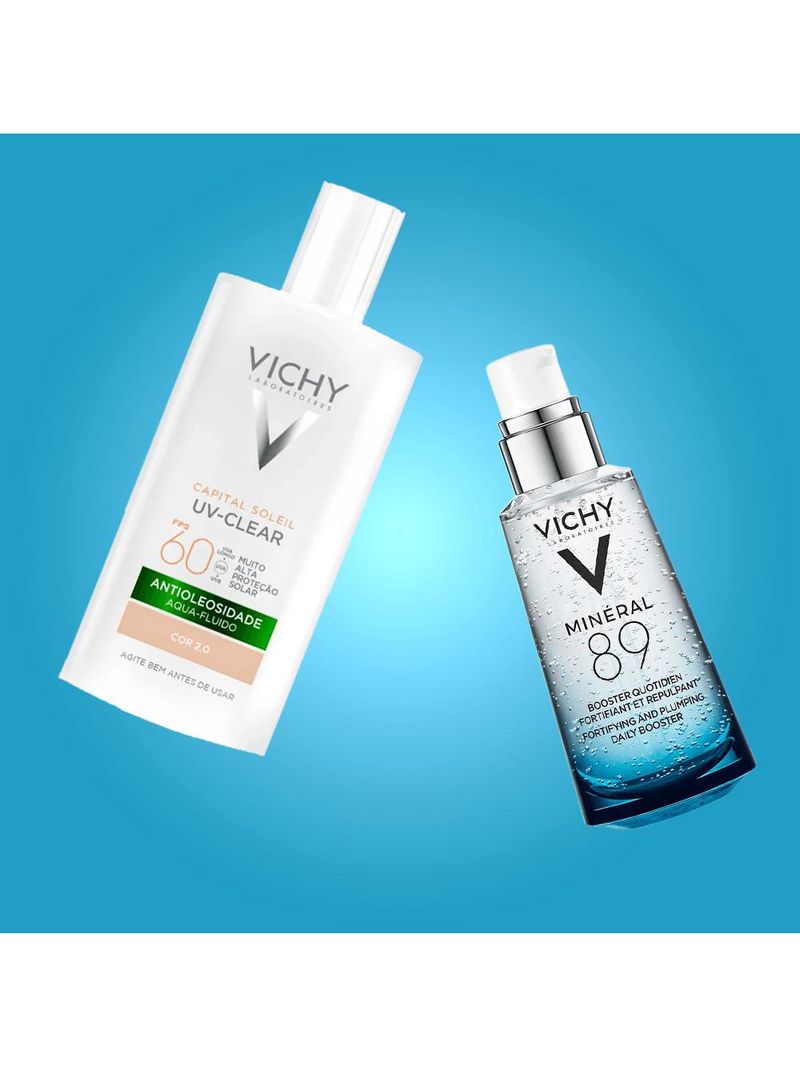 Vichy kit - protetor solar facial sem cor fps60 + sérum facial fortalecedor