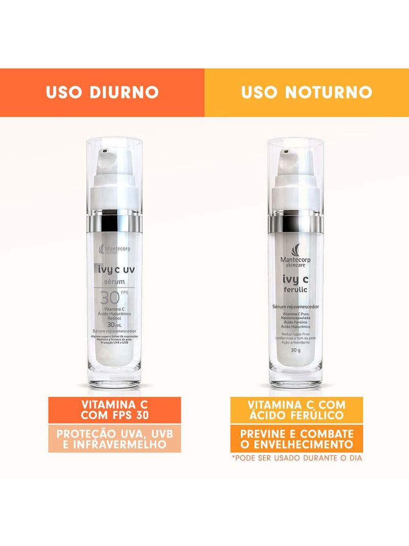 Rejuvenescedor facial mantecorp ivy c ferulic sérum