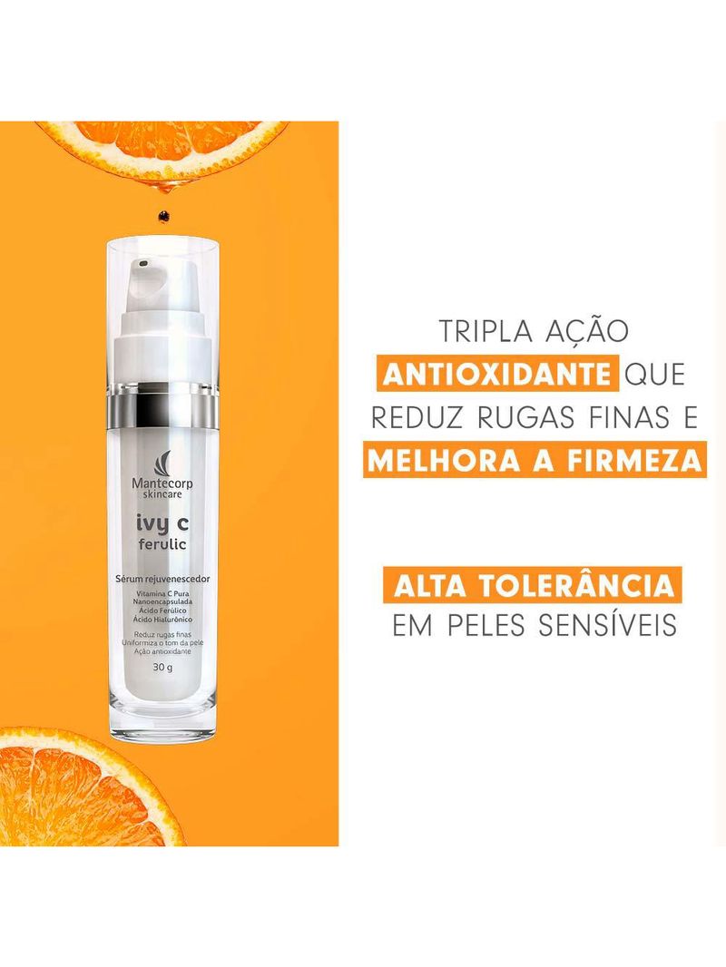 Rejuvenescedor facial mantecorp ivy c ferulic sérum