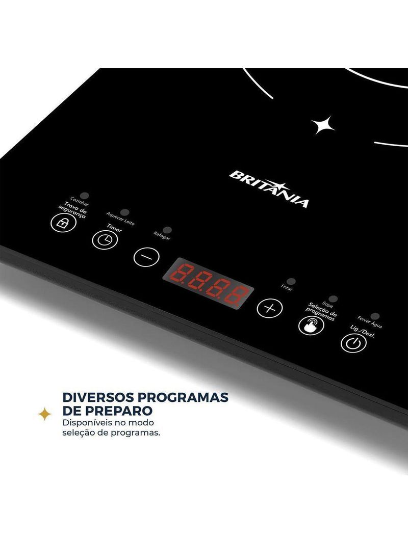 Cooktop De Indução Britânia Portátil Painel Touch BCTE10A 220V