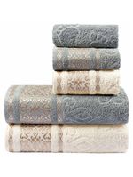 Jogo De Banho Toalhas Malau Decorado 5 Peças Cinza