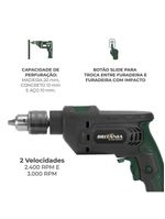 Furadeira Britânia BFUE04 Função impacto 850W 220V