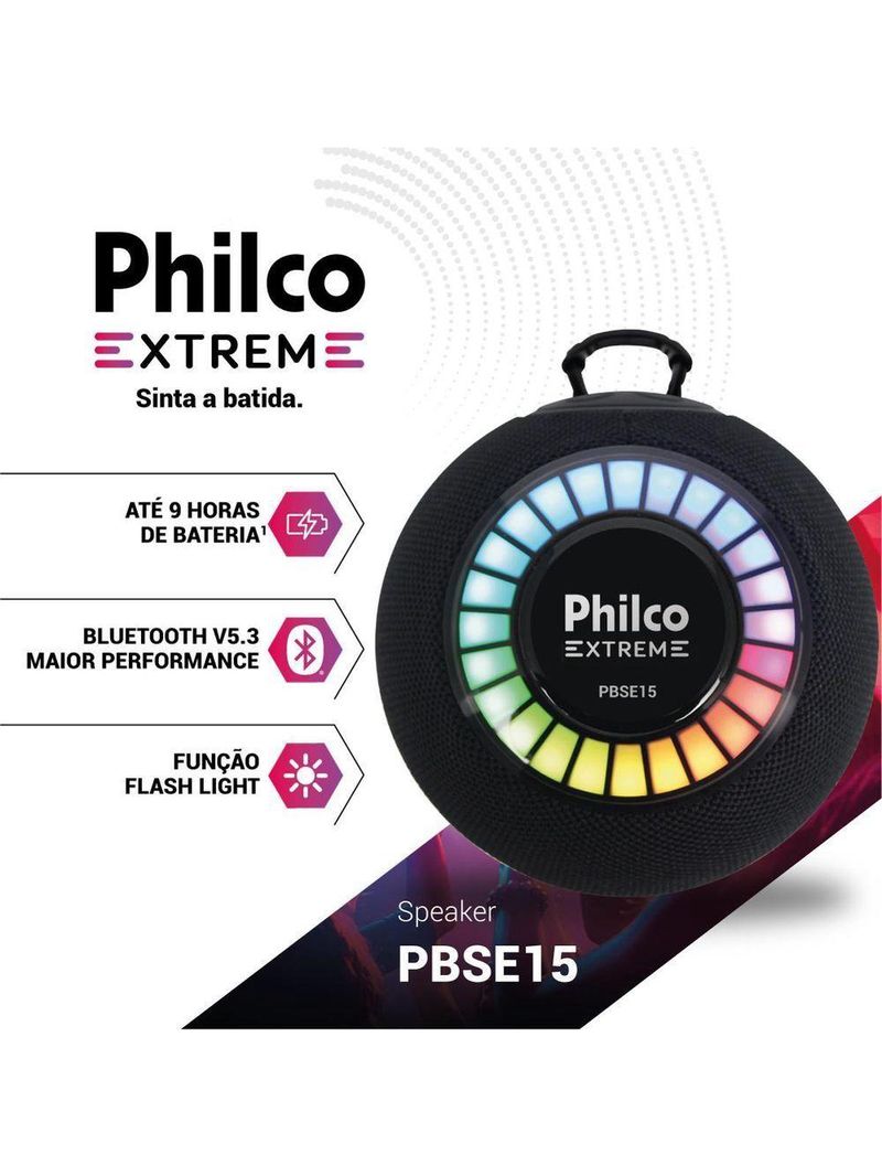 Caixa De Som Speaker Philco Extreme 15W PBSE15 Bivolt