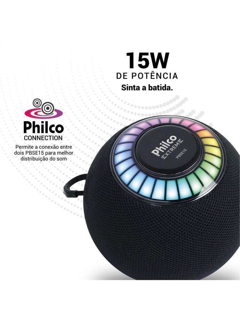 Caixa De Som Speaker Philco Extreme 15W PBSE15 Bivolt