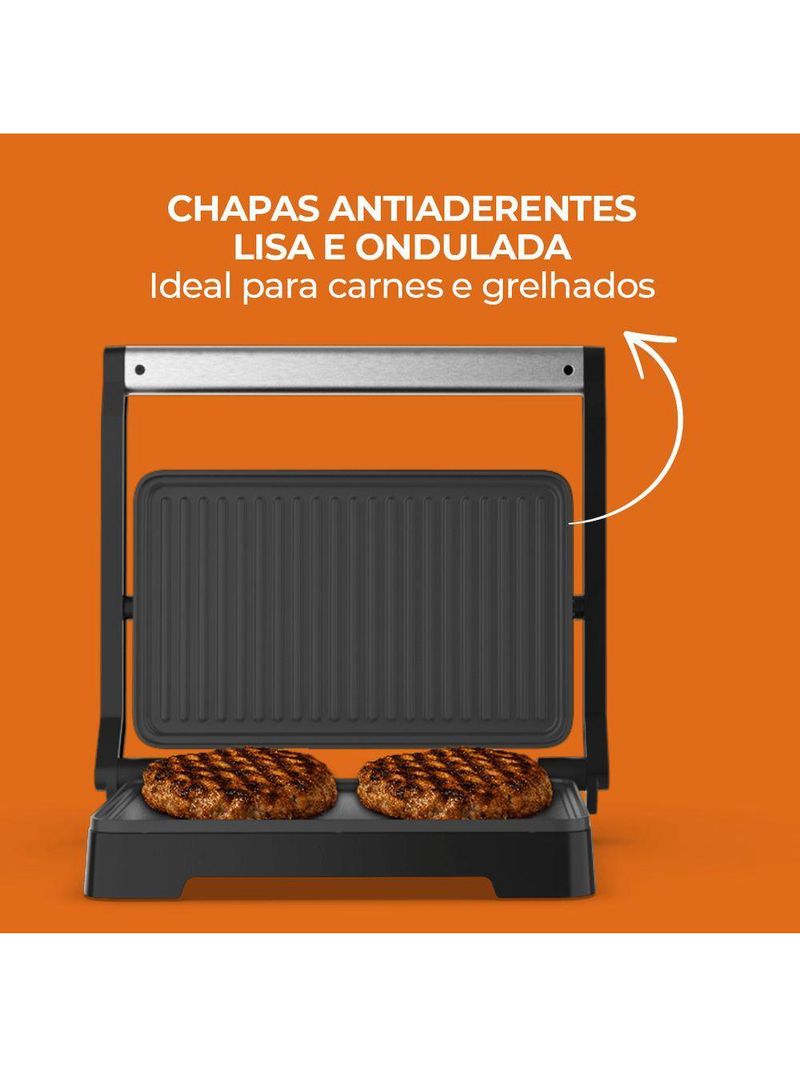 Grill Elétrico Cadence Click Inox 220V
