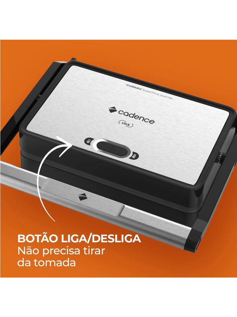 Grill Elétrico Cadence Click Inox 220V