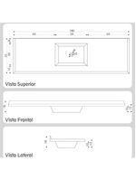 Pia De Cozinha Mármore Sintético 180x55cm Multimóveis CR20483 Off White