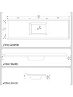 Pia De Cozinha Mármore Sintético 180x55cm Multimóveis CR20483 Cinza