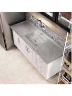 Pia De Cozinha Mármore Sintético 180x55cm Multimóveis CR20483 Cinza