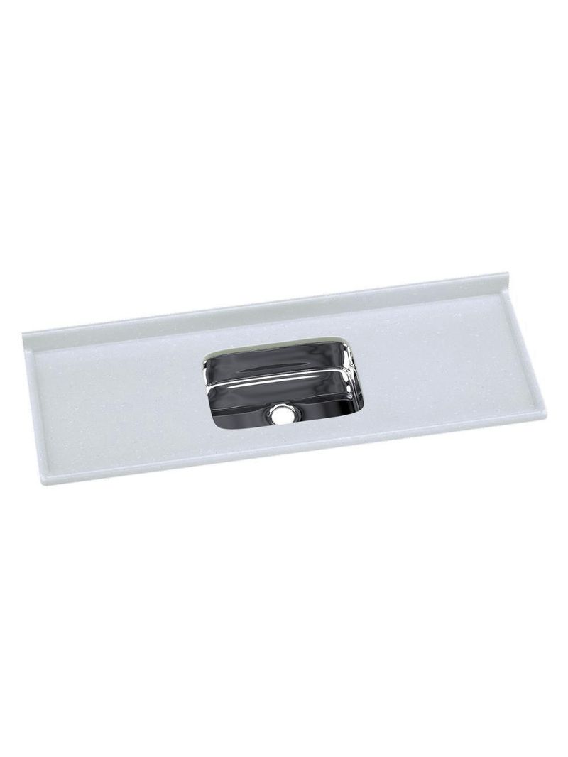 Pia De Cozinha Mármore Sintético 150x55cm Com Cuba Aço Inox Multimóveis CR20474 Off White